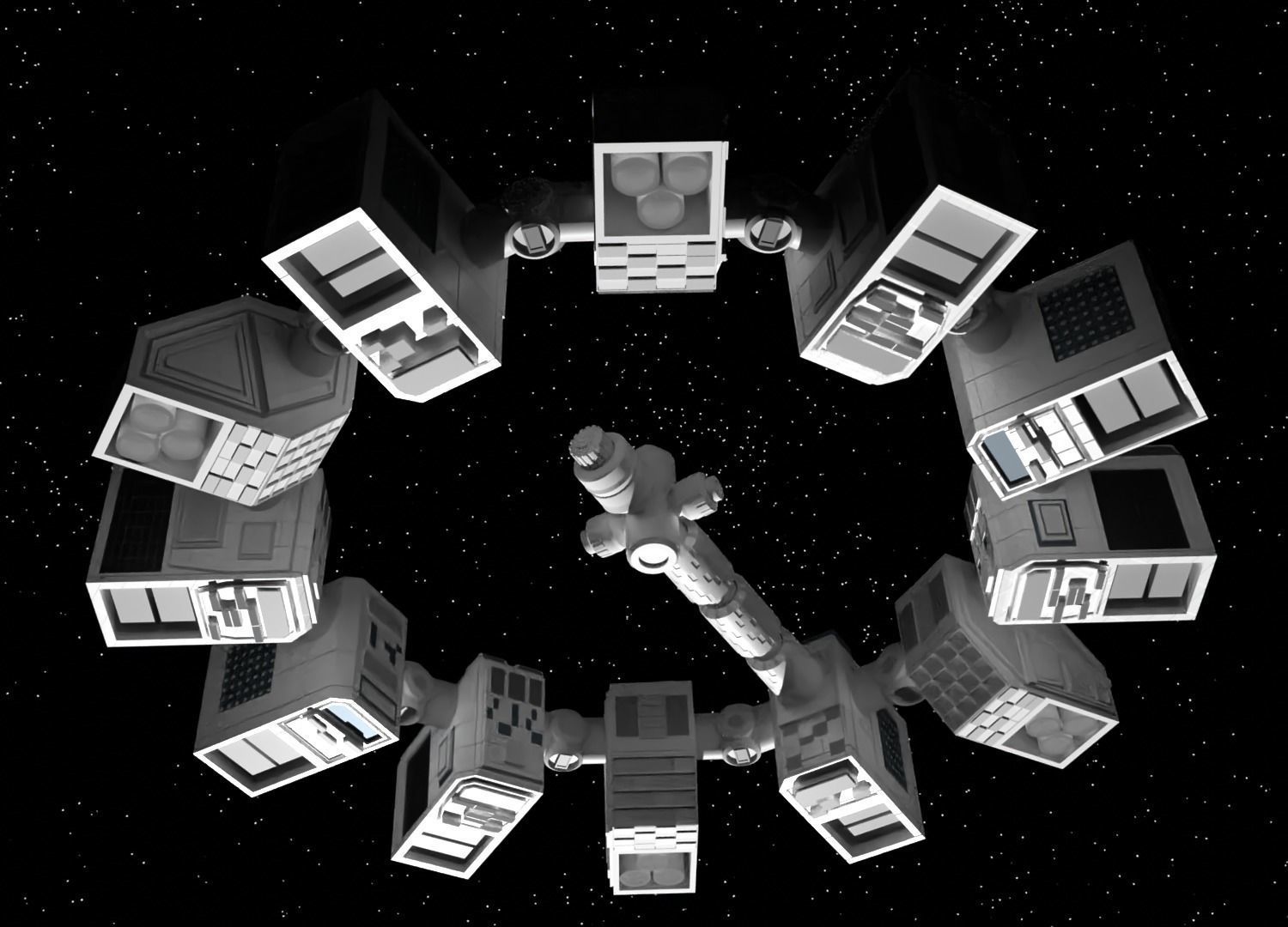 Spaceship endurance interstellar space ship Low-poly 3D model_19