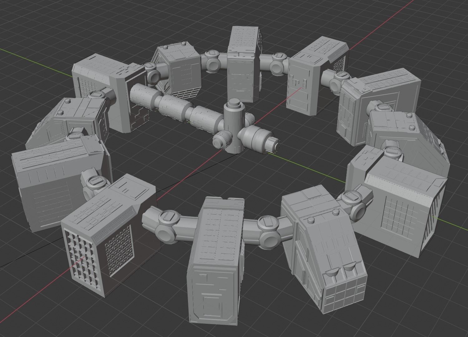 Spaceship endurance interstellar space ship Low-poly 3D model_13