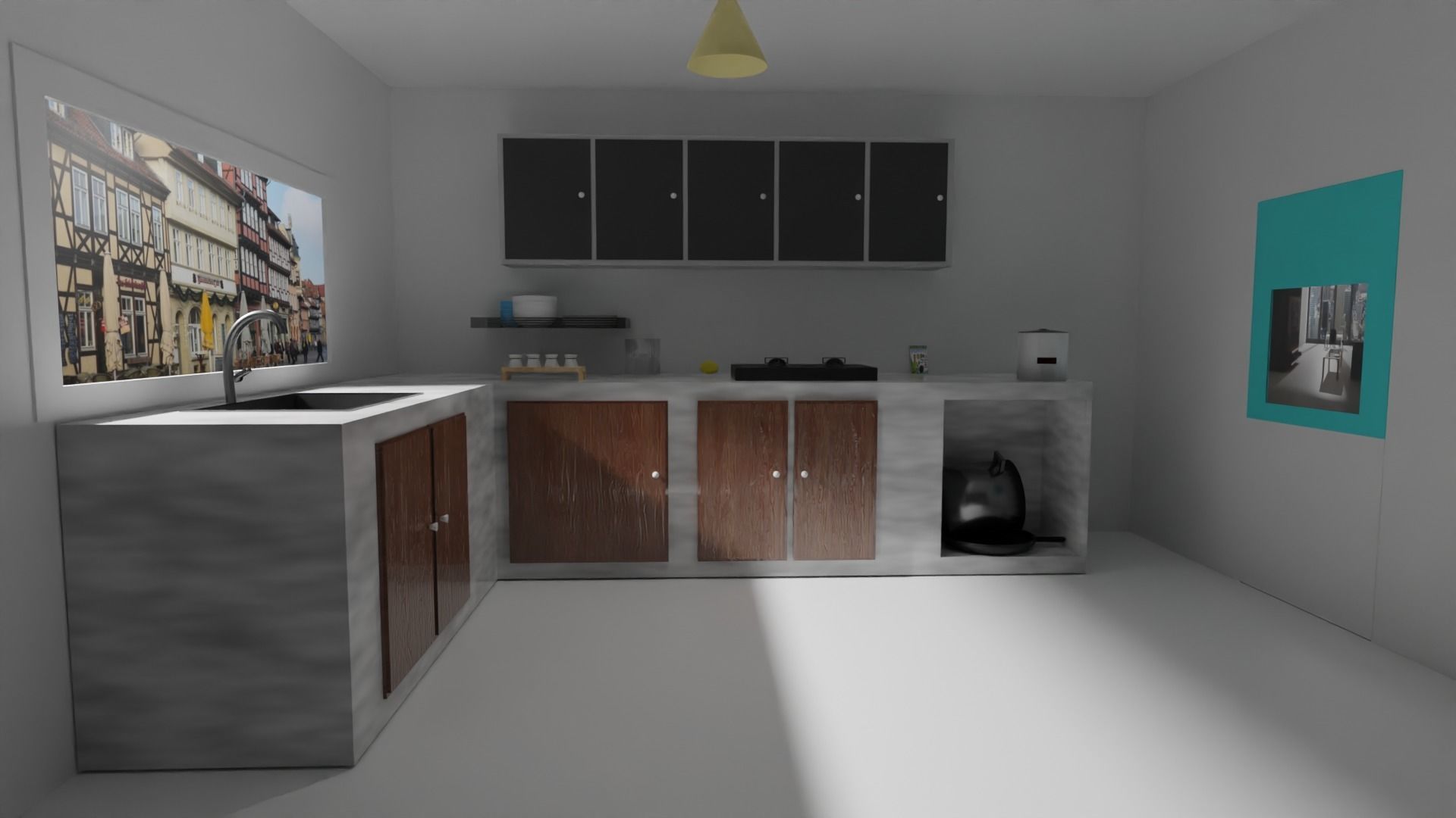 kitchen room Free low-poly 3D model_1