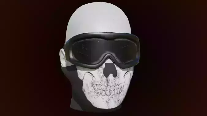 Military Mask and Goggles Ghost Design Low-poly 3D model
