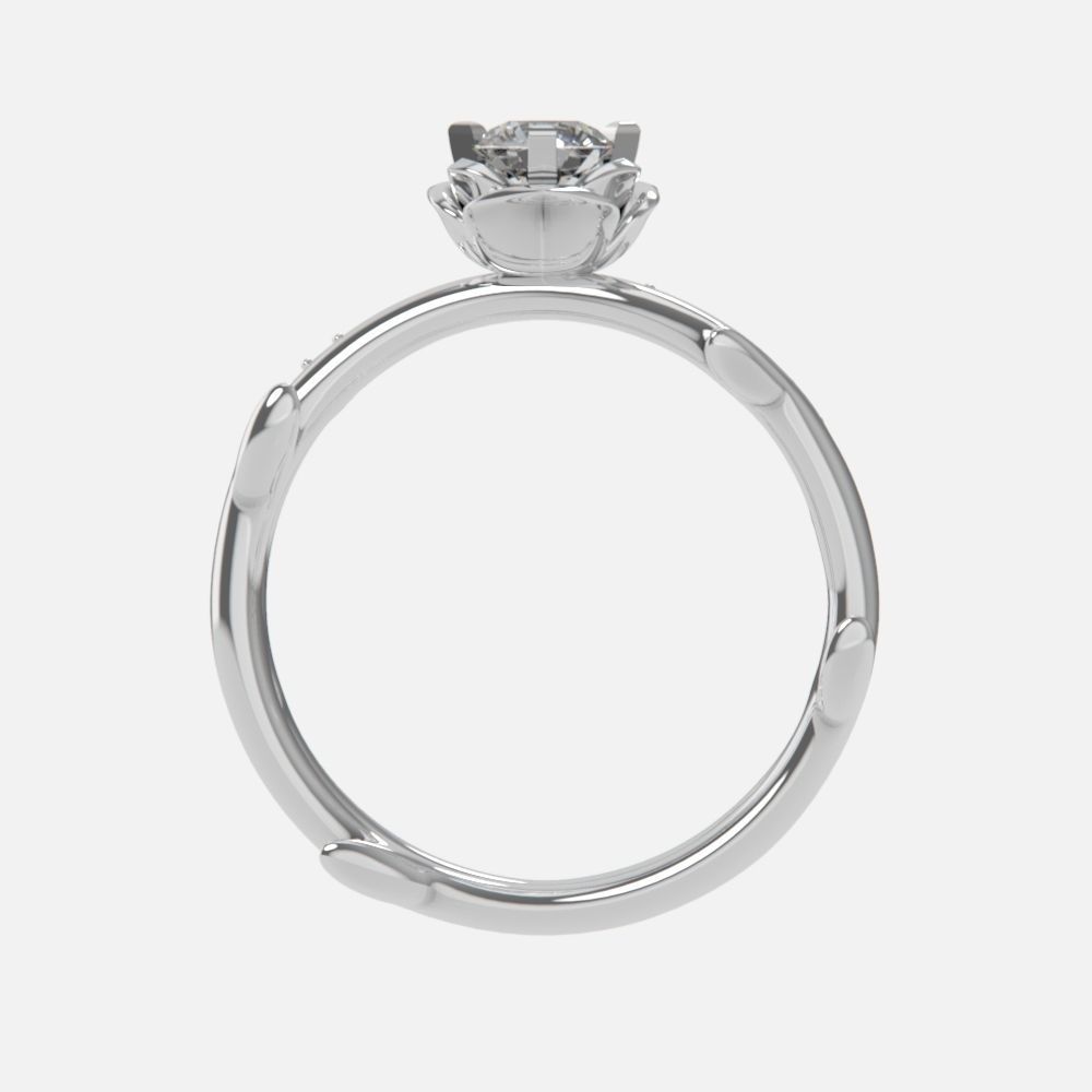 wedding rings twig with leaf flower 3D print model_4