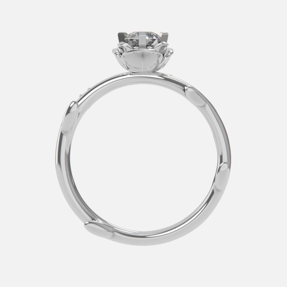 wedding rings twig with leaf flower 3D print model_11