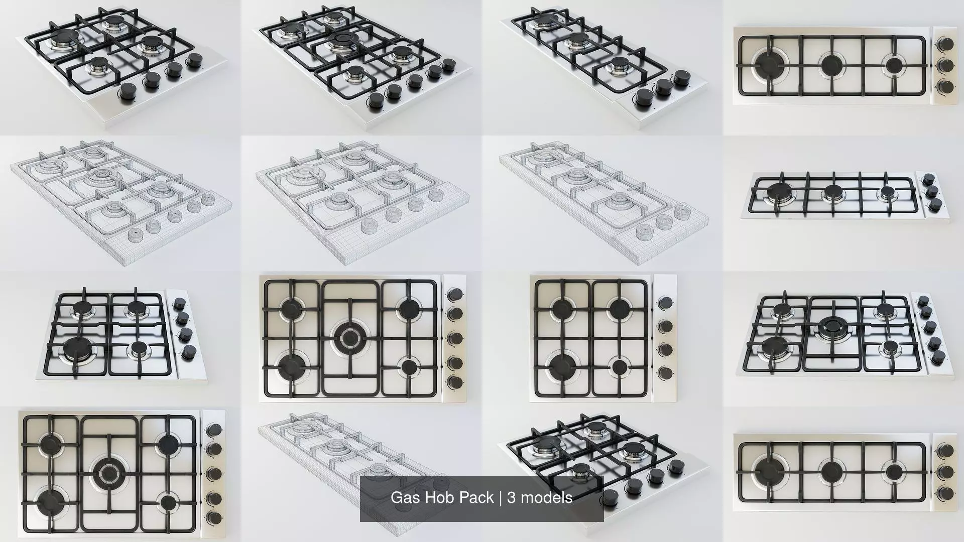 Gas Hob Pack 3D Model Collection_1