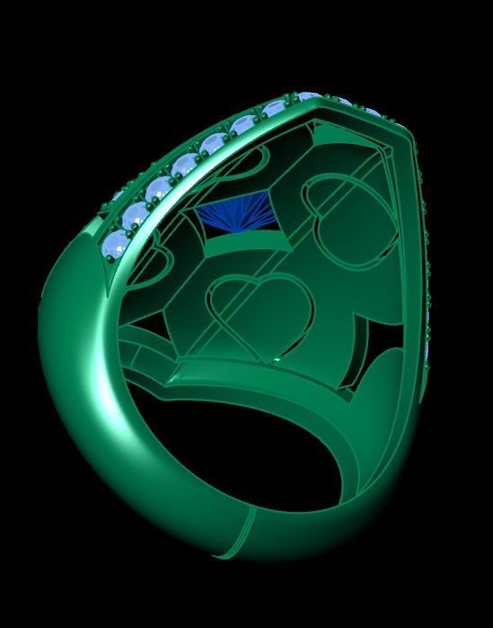 vintage ancient royal heart ring wide and big 603 3D print model_32