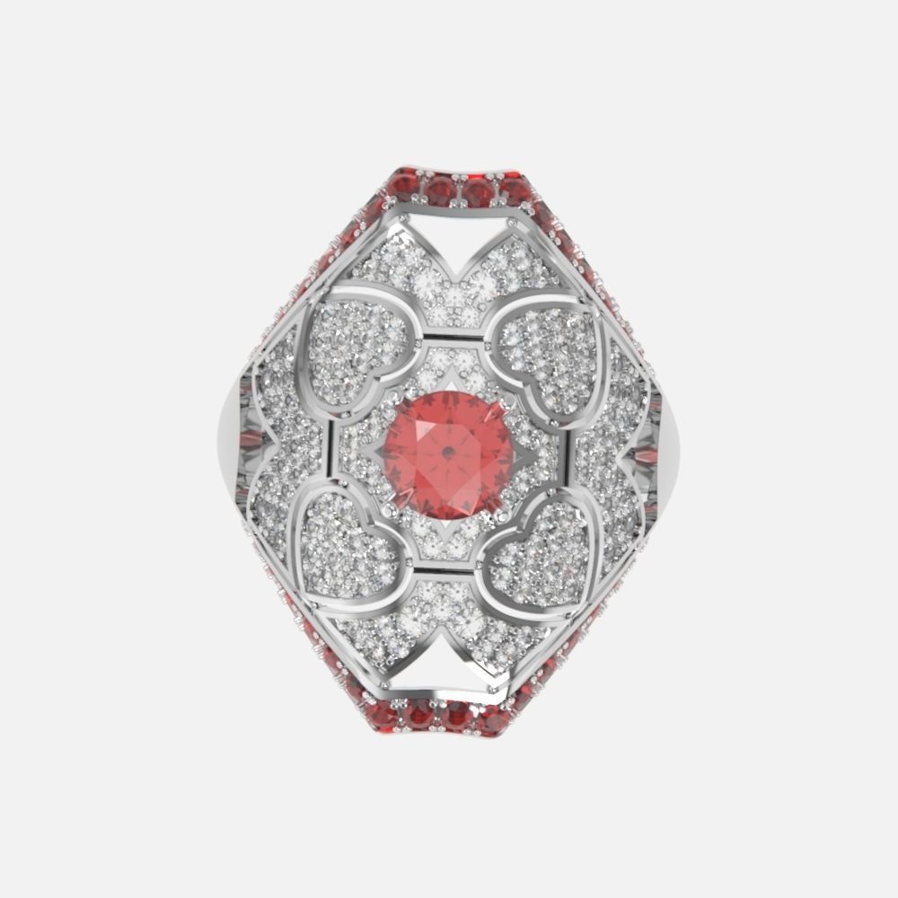 vintage ancient royal heart ring wide and big 603 3D print model_40