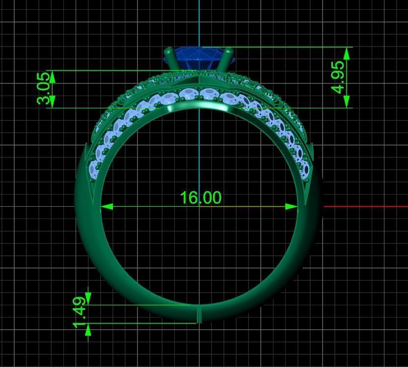 vintage ancient royal heart ring wide and big 603 3D print model_12