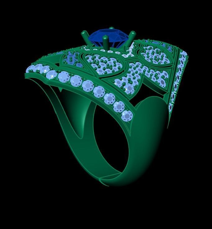 vintage ancient royal heart ring wide and big 603 3D print model_27