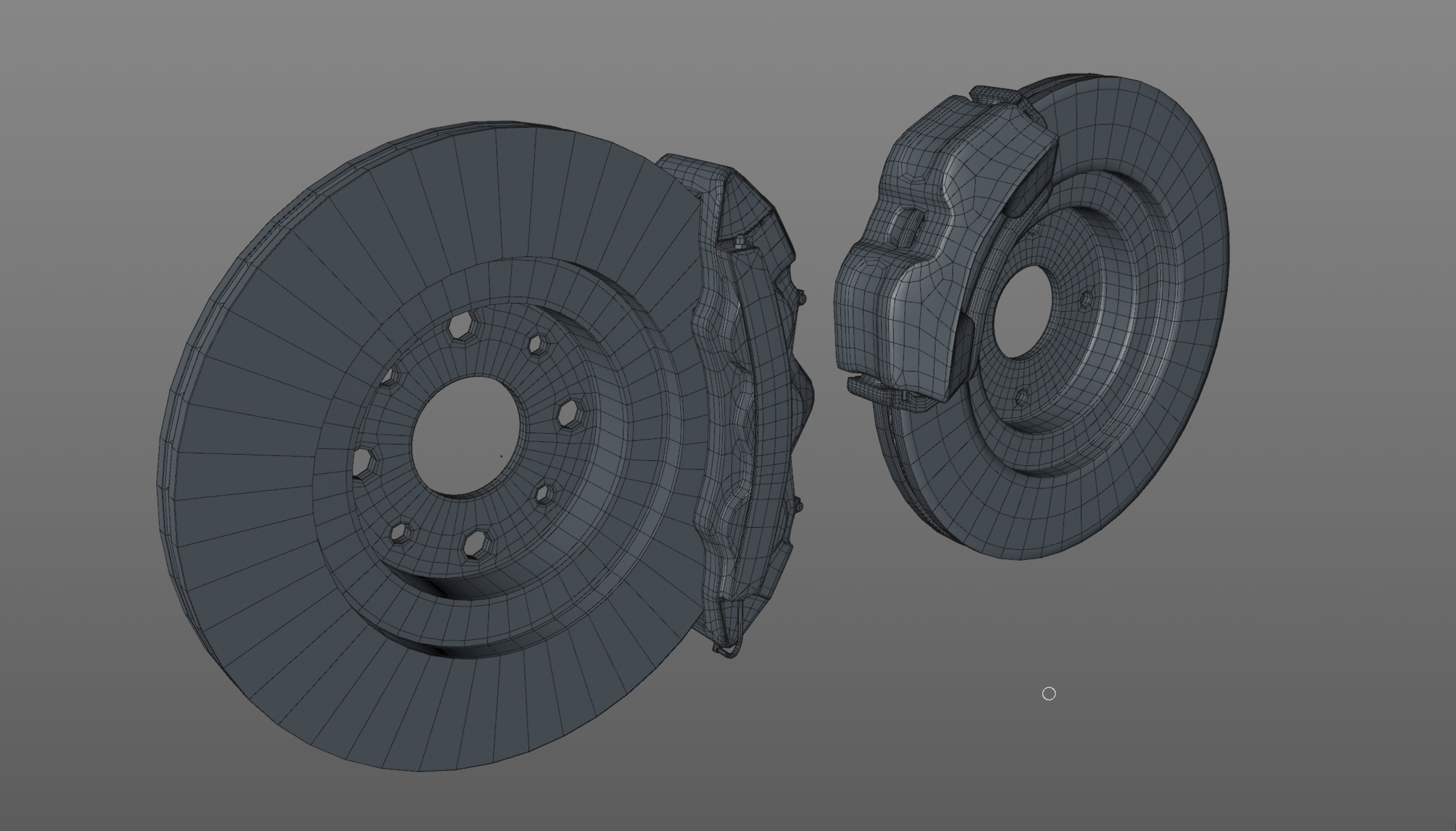 Basic and Race Brake System Low-poly 3D model_5
