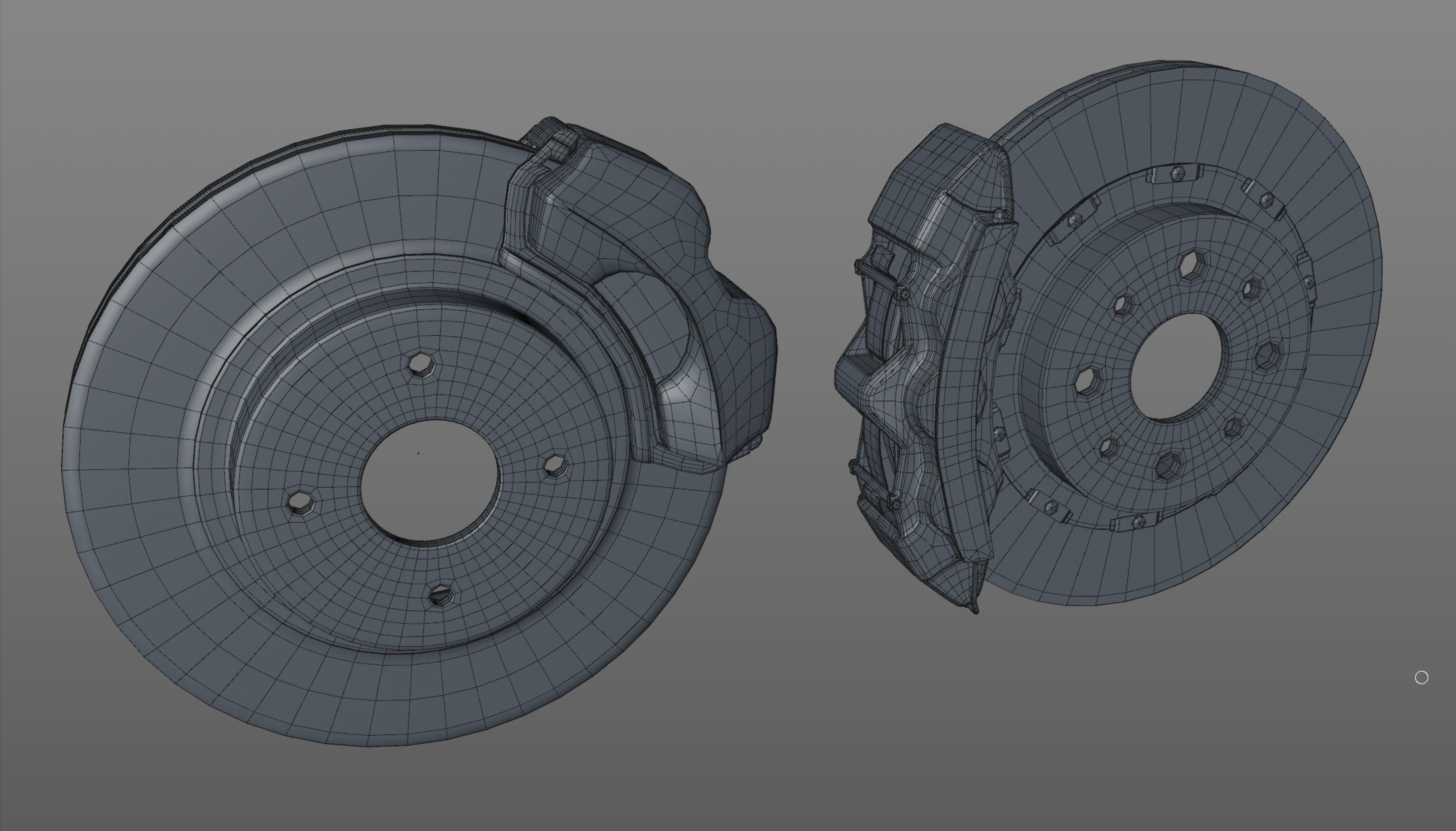 Basic and Race Brake System Low-poly 3D model_4