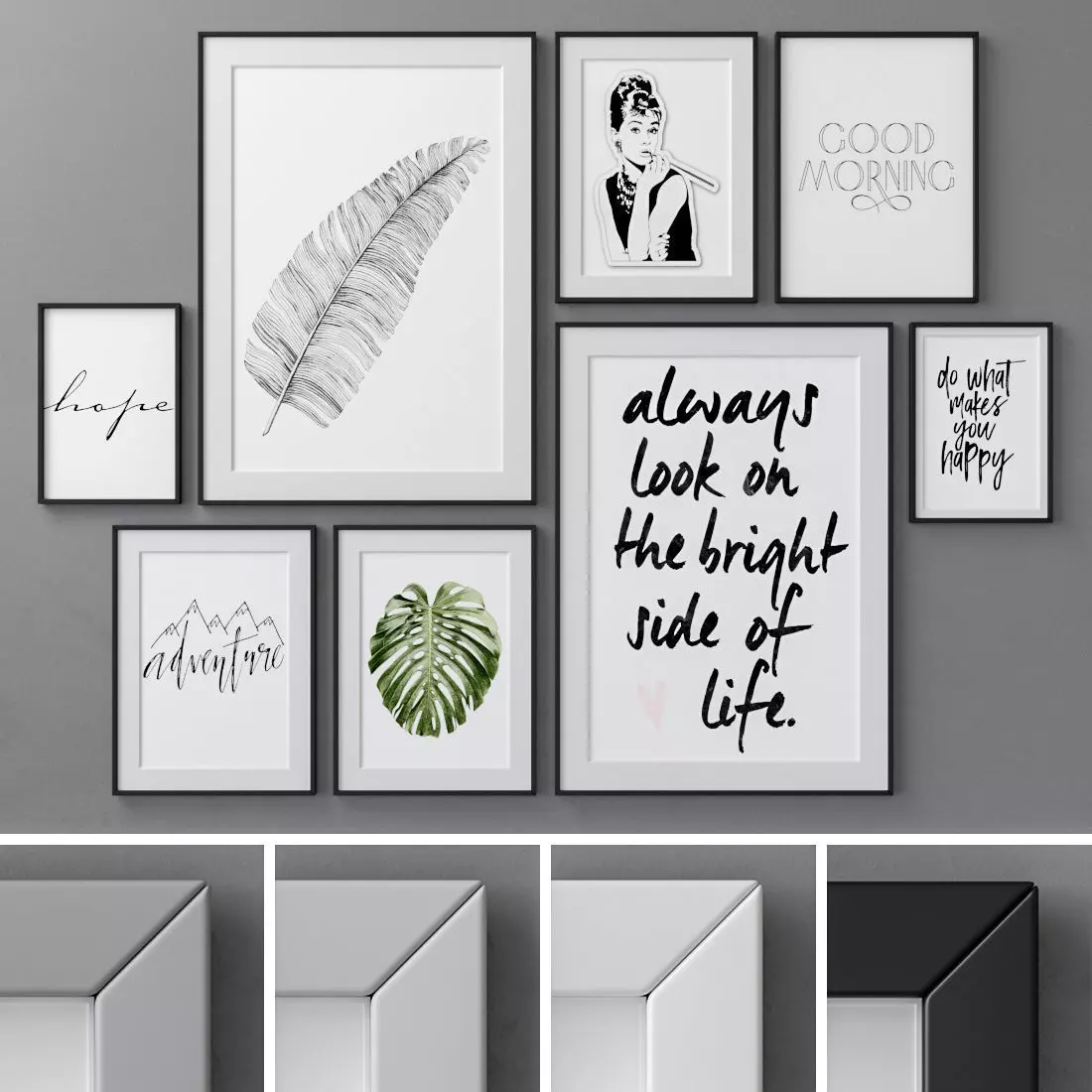 Photo Frames Set  119 3D model_0