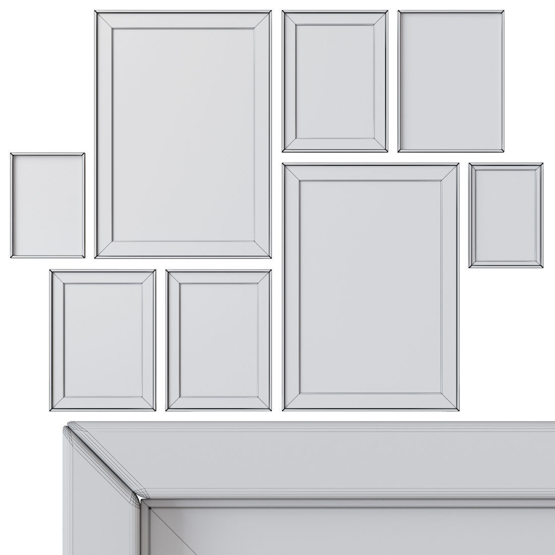 Photo Frames Set  126 3D model_1