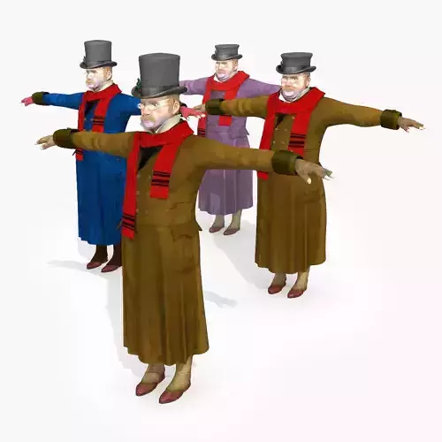 Victorian Dickens Man 1  STATIC not rigged - Low Poly