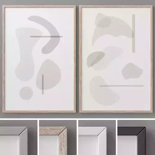 Photo Frames Set 128 3D model