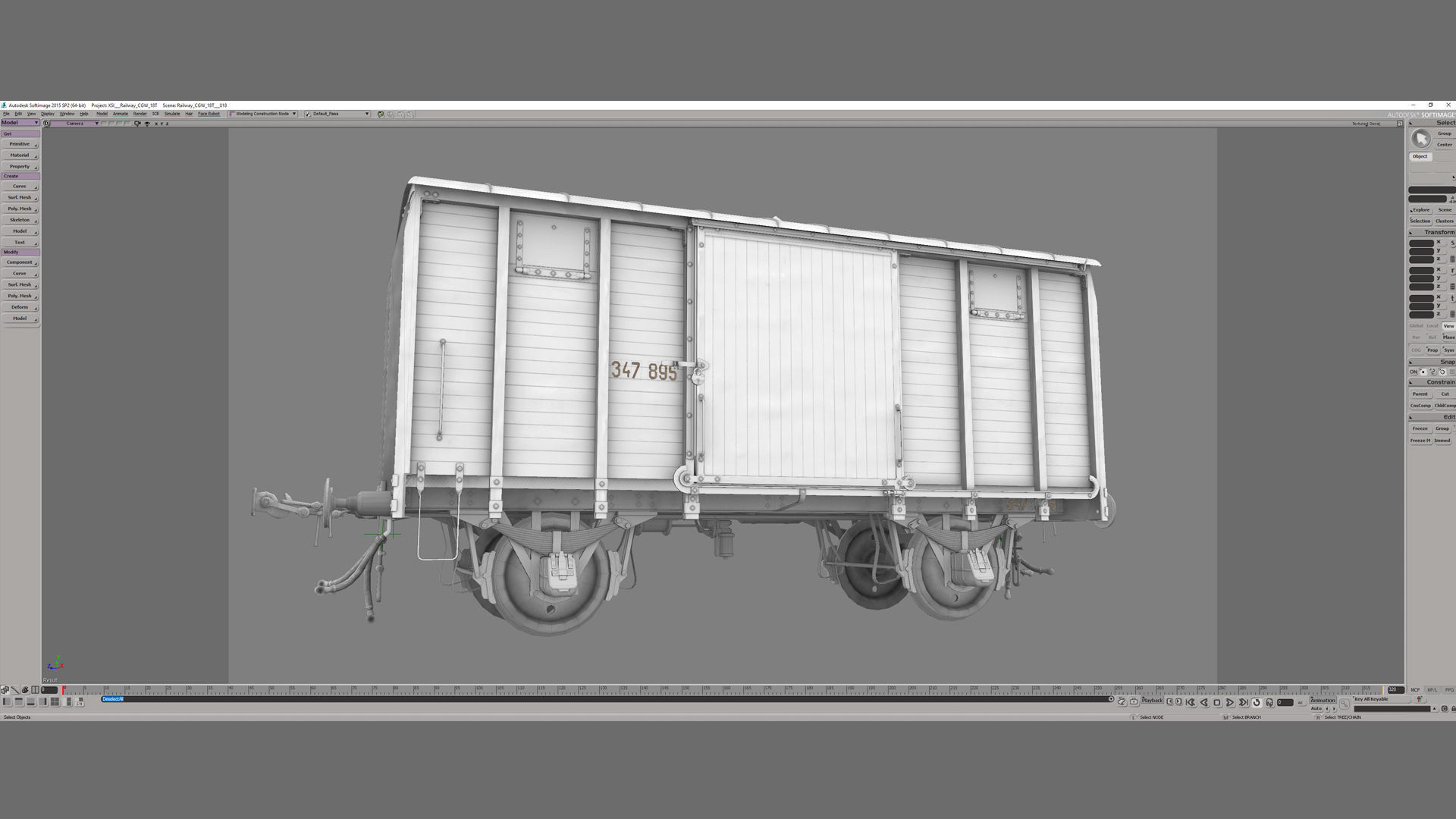 Railway Covered Goods Wagon 18T Vr3 Ok Red Low-poly 3D model_29