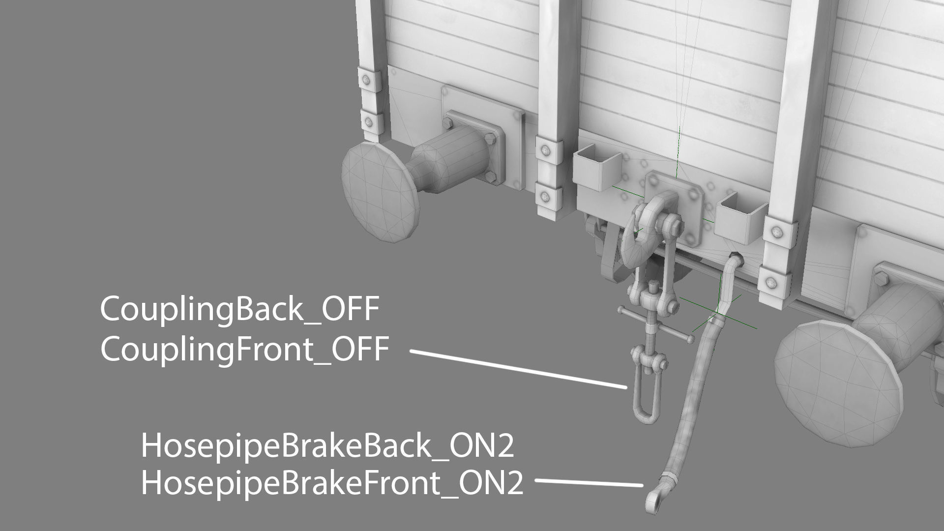 Railway Covered Goods Wagon 18T Vr3 Ok Red Low-poly 3D model_22