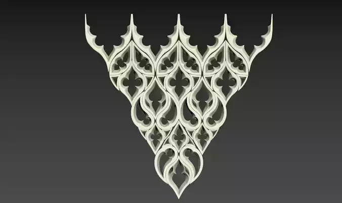 Seamless Gothic pattern 30 Low-poly 3D model