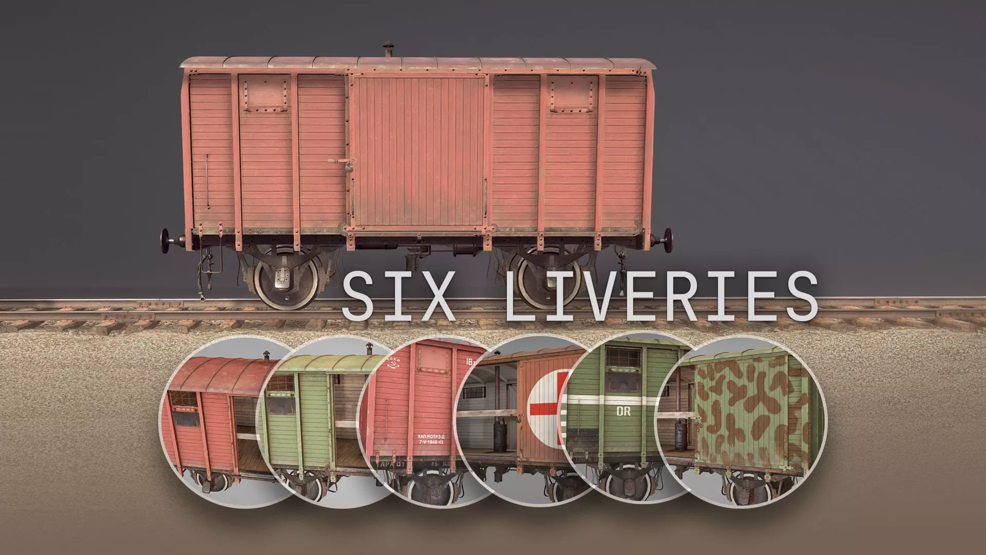 Railway Covered Goods Wagon 18T with six liveries 3D Model Collection_0