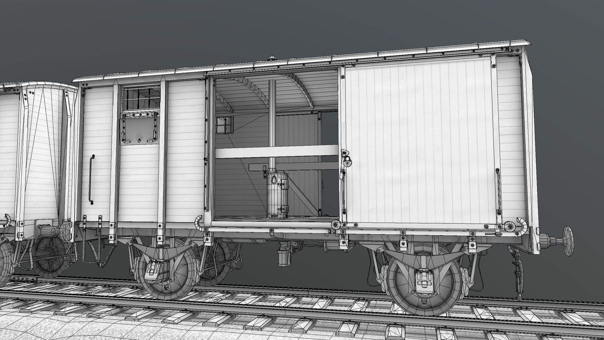 Railway Covered Goods Wagon 18T with six liveries 3D Model Collection_18