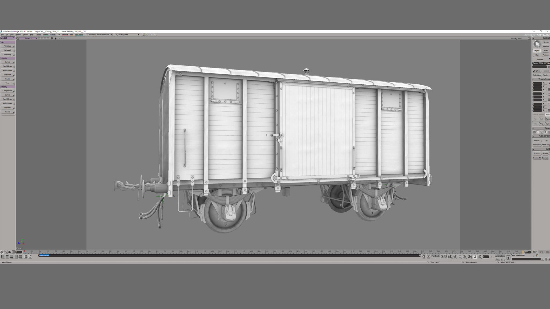 Railway Covered Goods Wagon 18T with six liveries 3D Model Collection_15