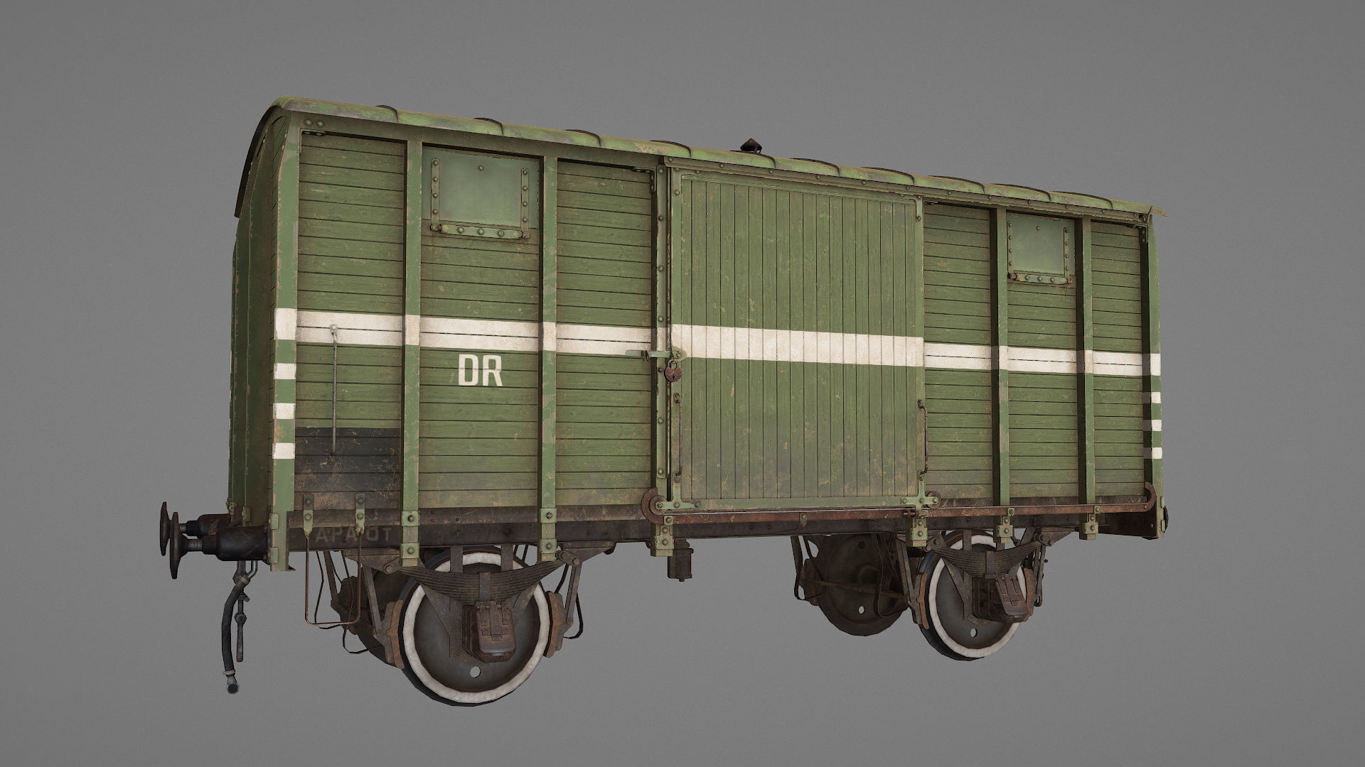 Railway Covered Goods Wagon 18T with six liveries 3D Model Collection_39