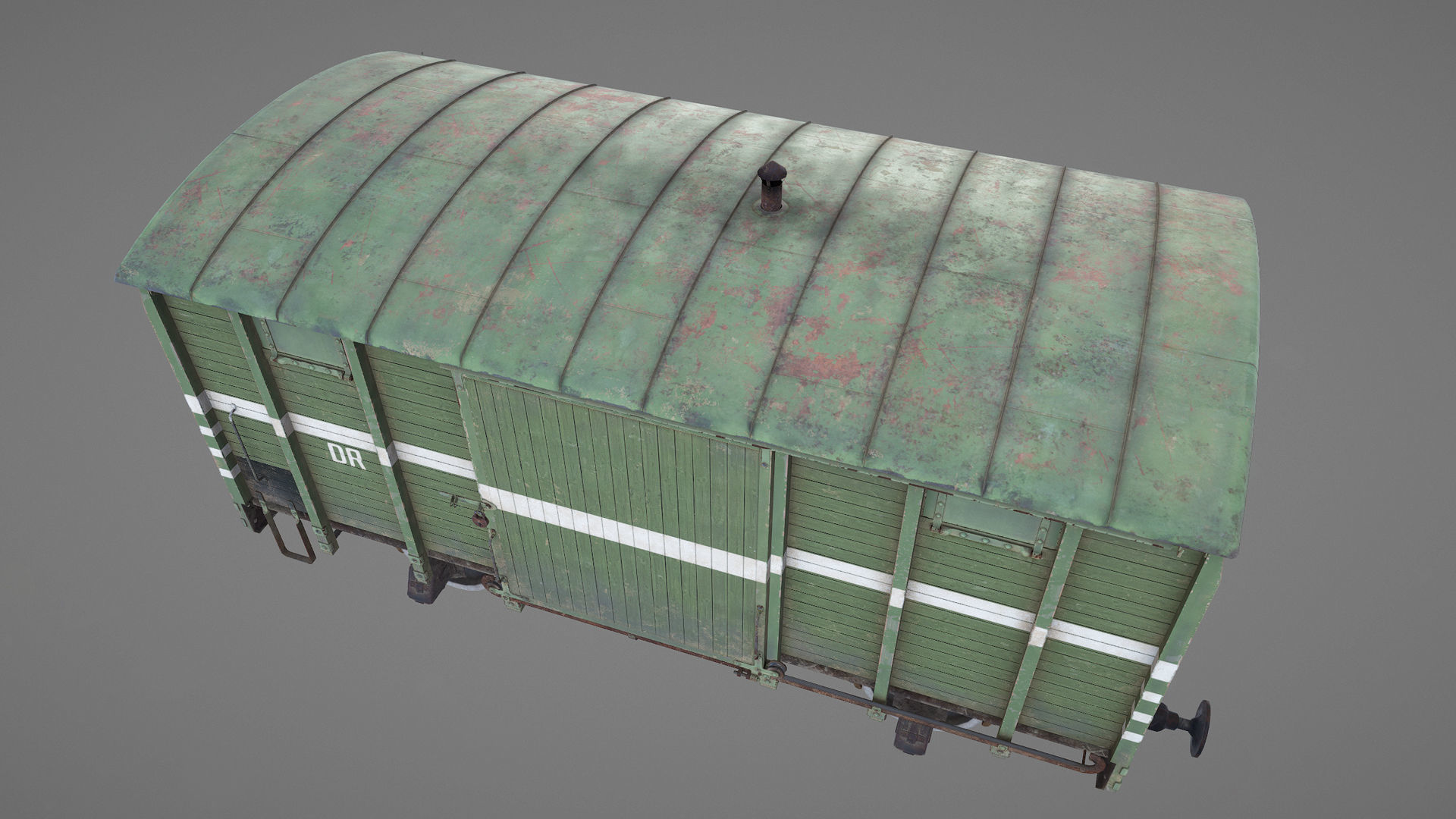 Railway Covered Goods Wagon 18T with six liveries 3D Model Collection_38