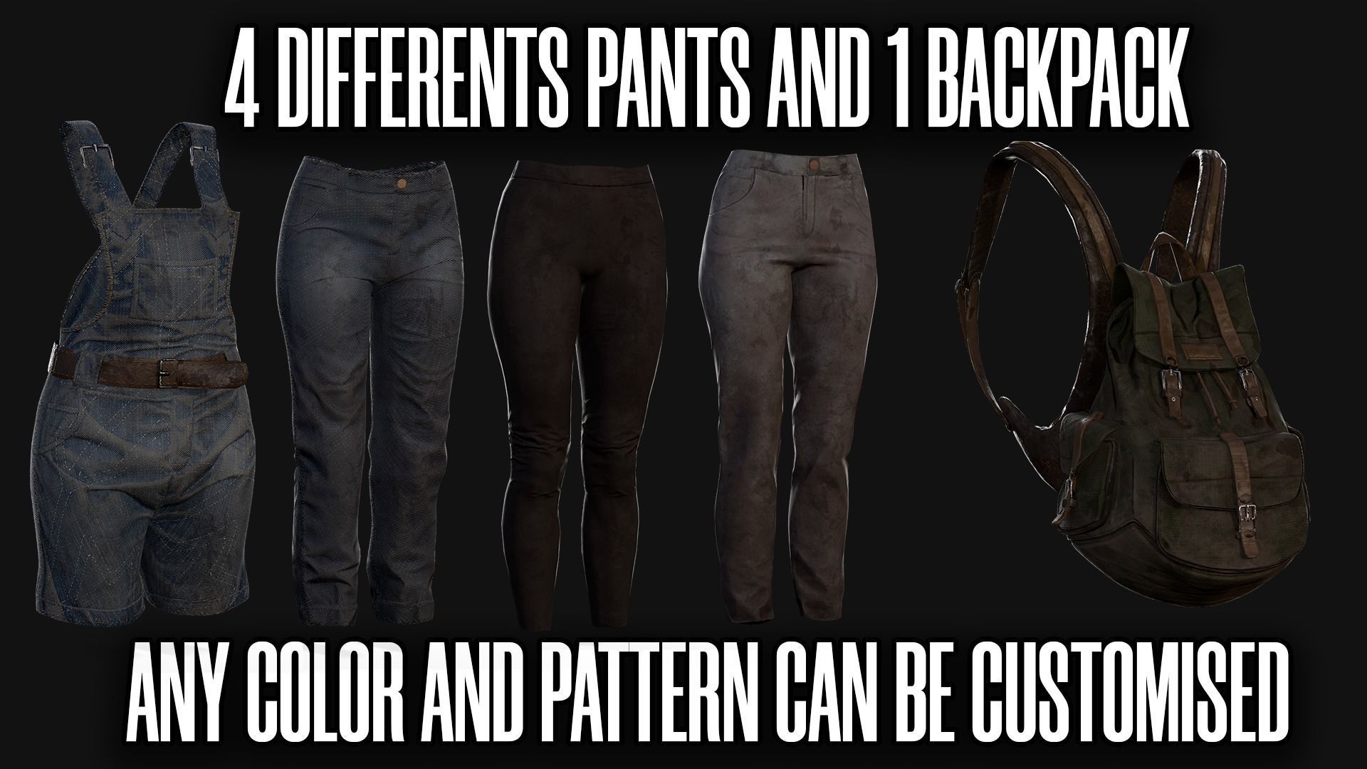 Survival Girl - Game Ready Low-poly 3D model_10