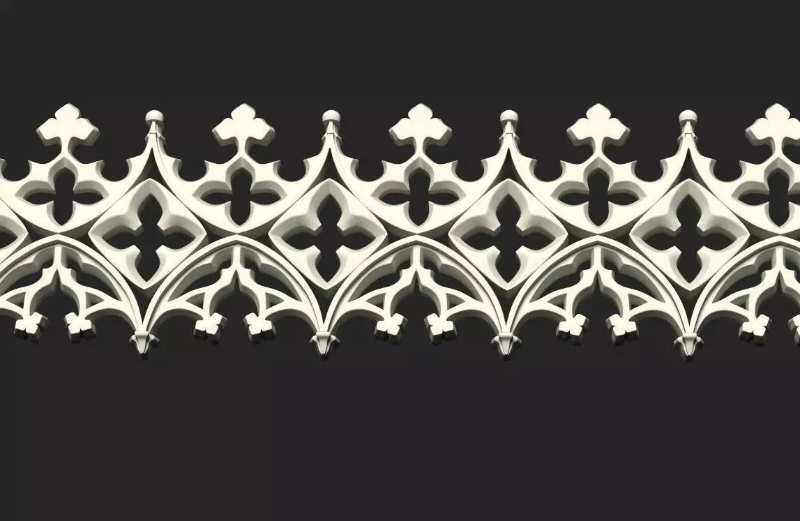 Gothic ornament 10 Low-poly 3D model