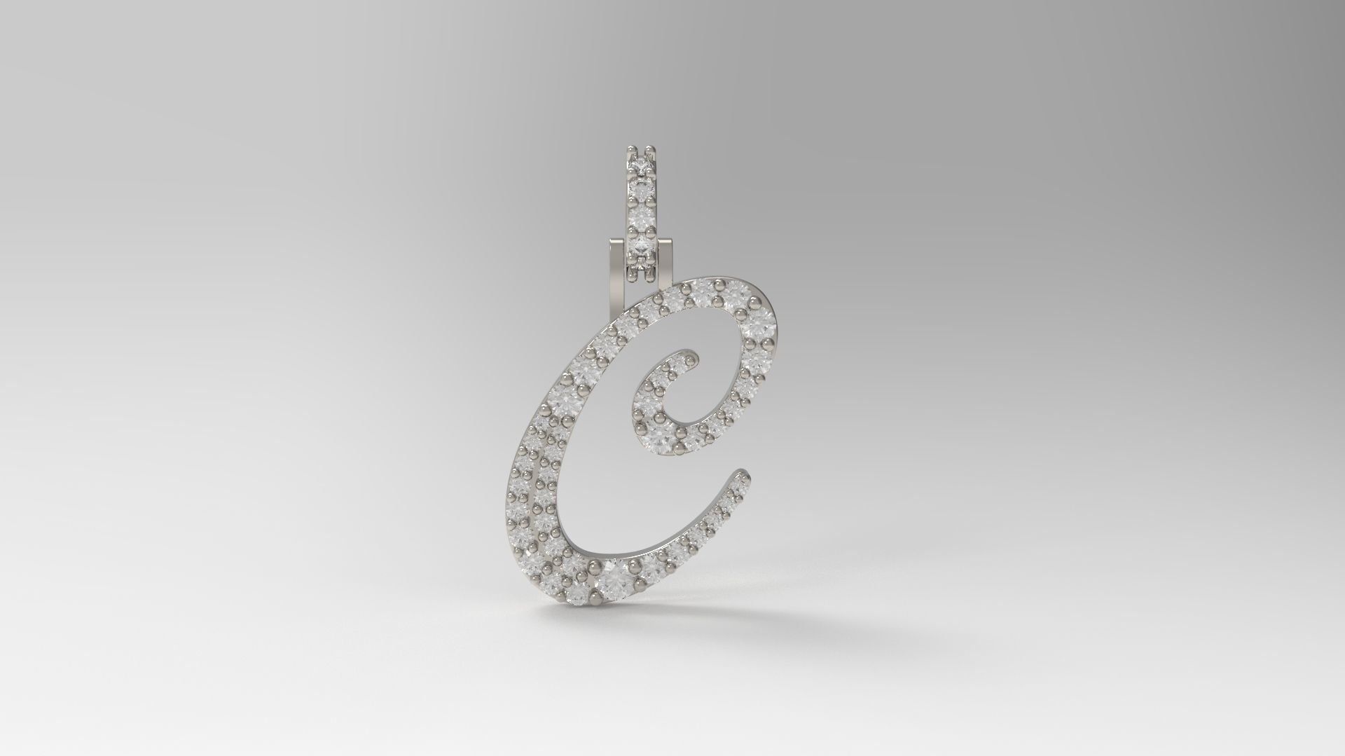 Initial Letters Pendant C 3D print model_2