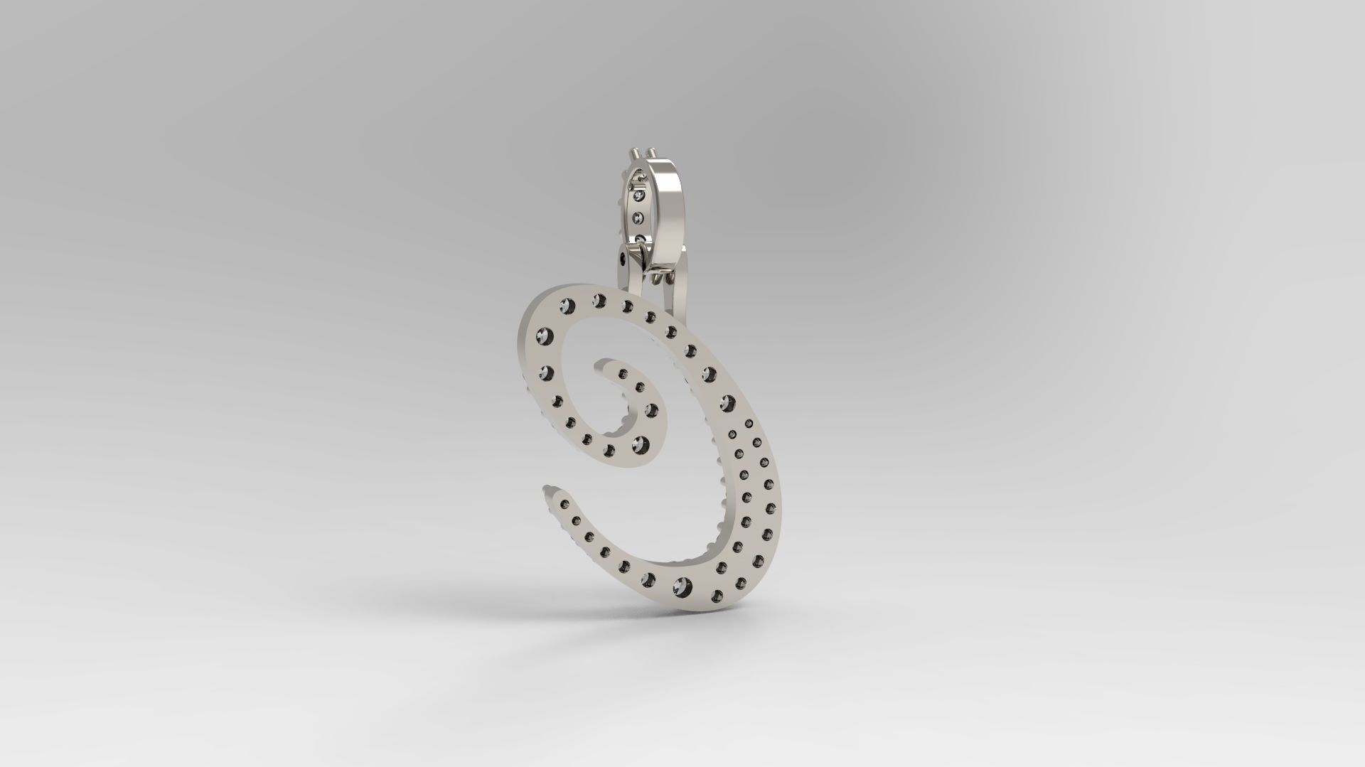 Initial Letters Pendant C 3D print model_6