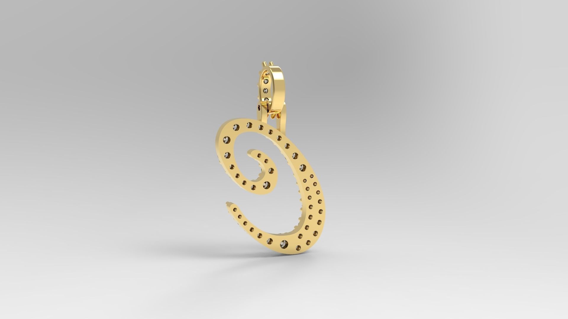 Initial Letters Pendant C 3D print model_5