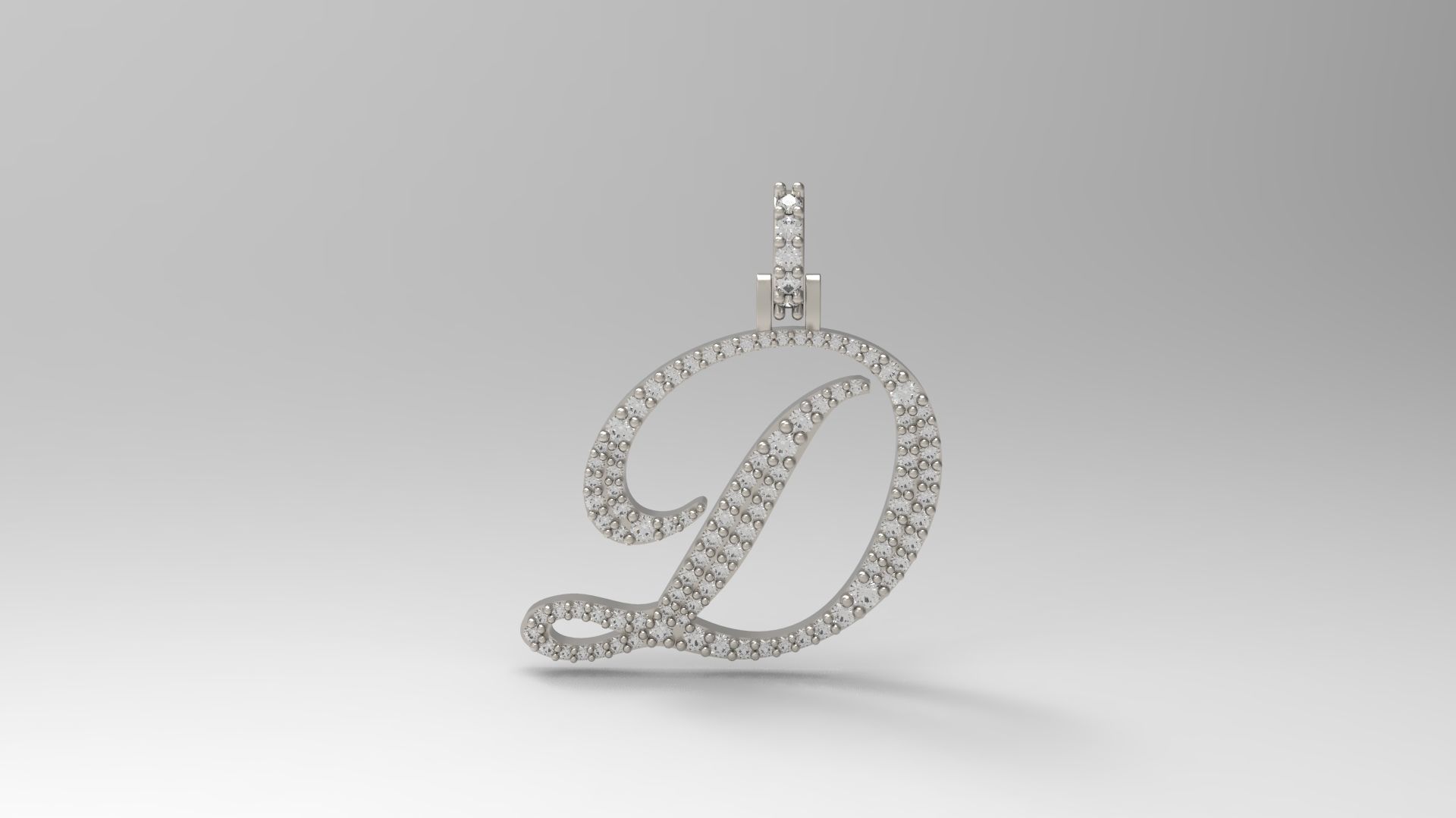 Initial Letters Pendant D 3D print model_1