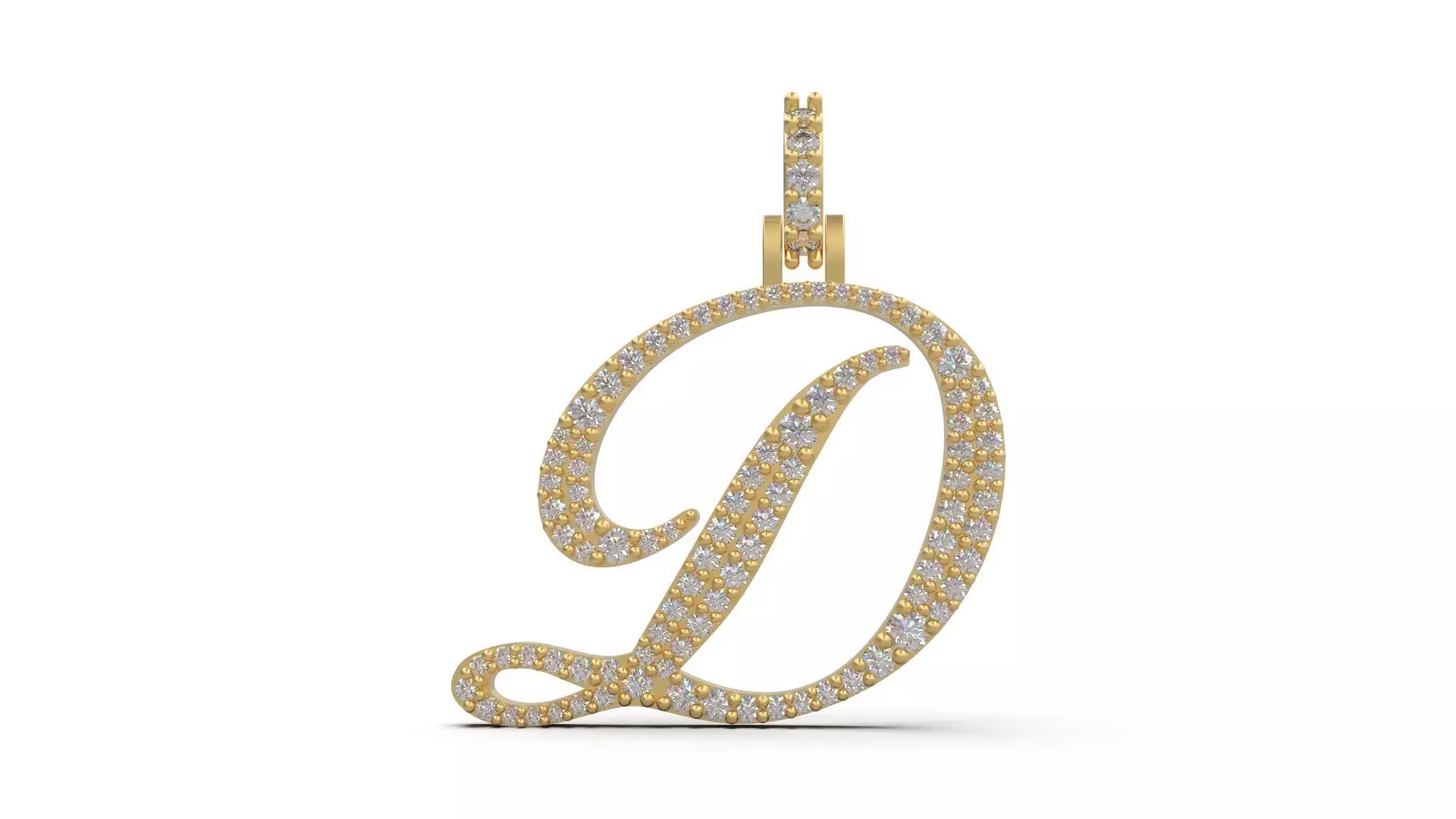 Initial Letters Pendant D 3D print model_0