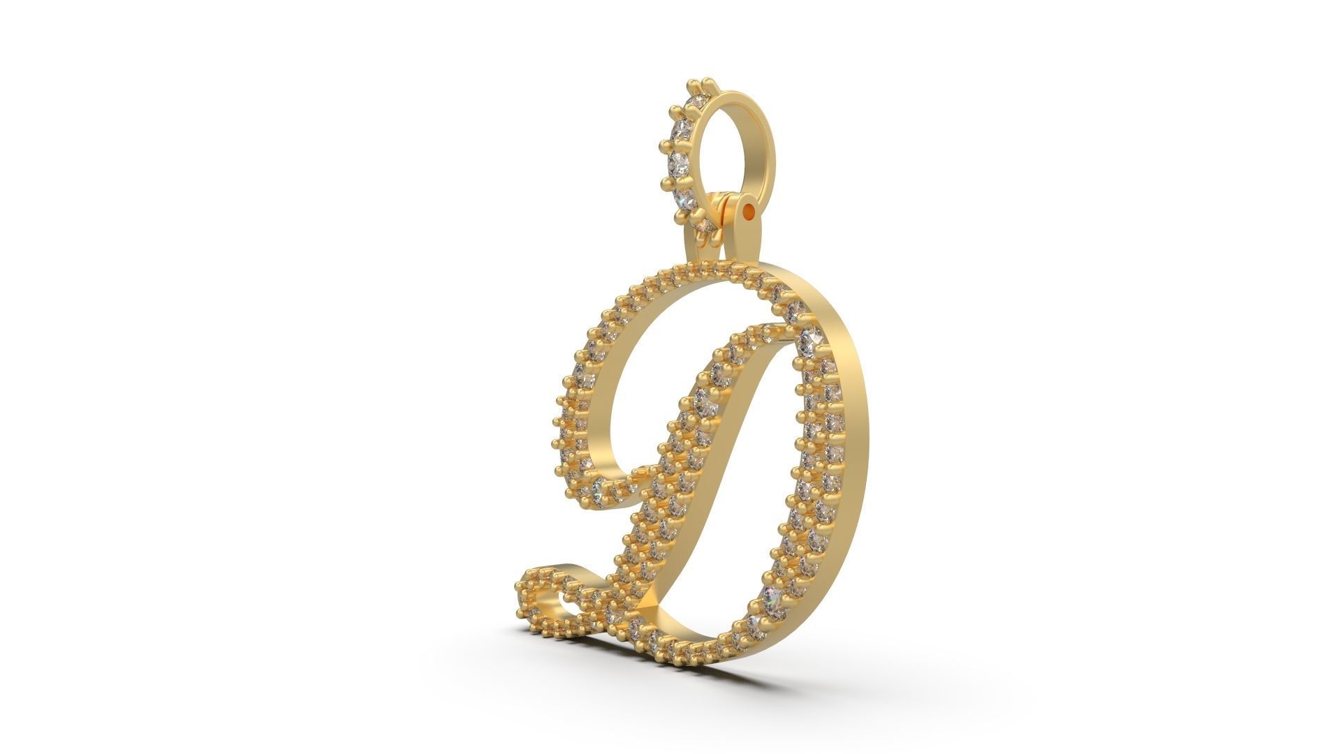 Initial Letters Pendant D 3D print model_3