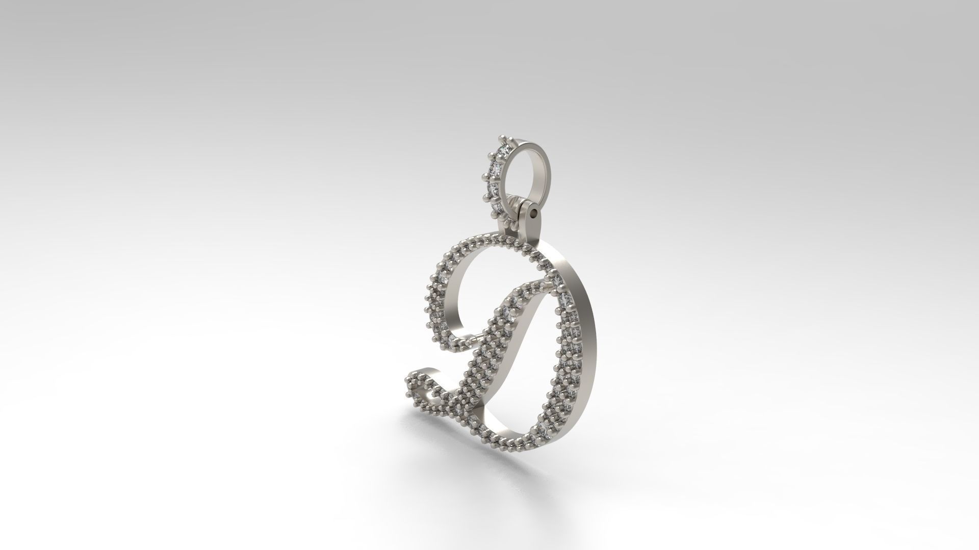Initial Letters Pendant D 3D print model_2
