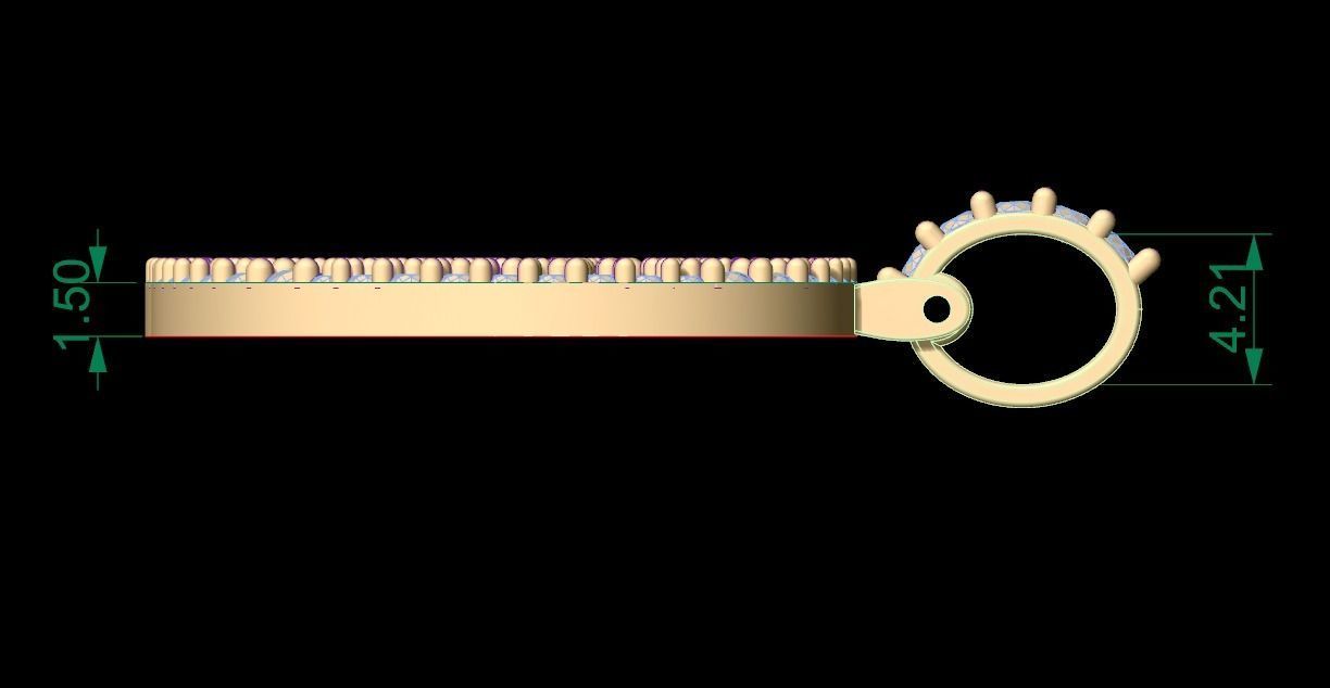 Initial Letters Pendant D 3D print model_8