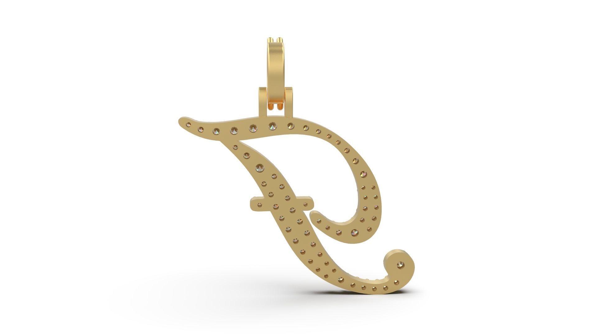 Initial Letters Pendant F 3D print model_6