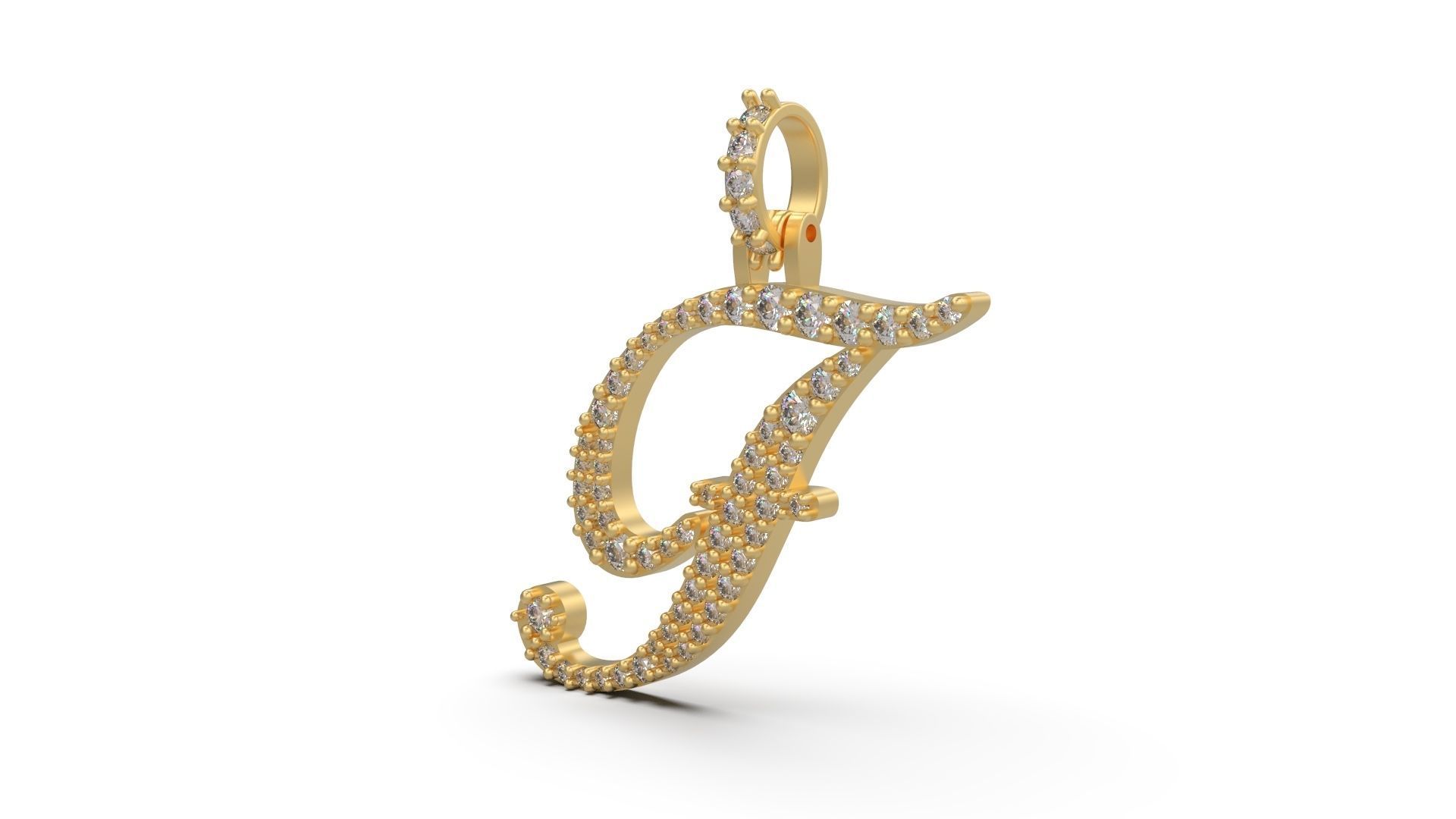 Initial Letters Pendant F 3D print model_3