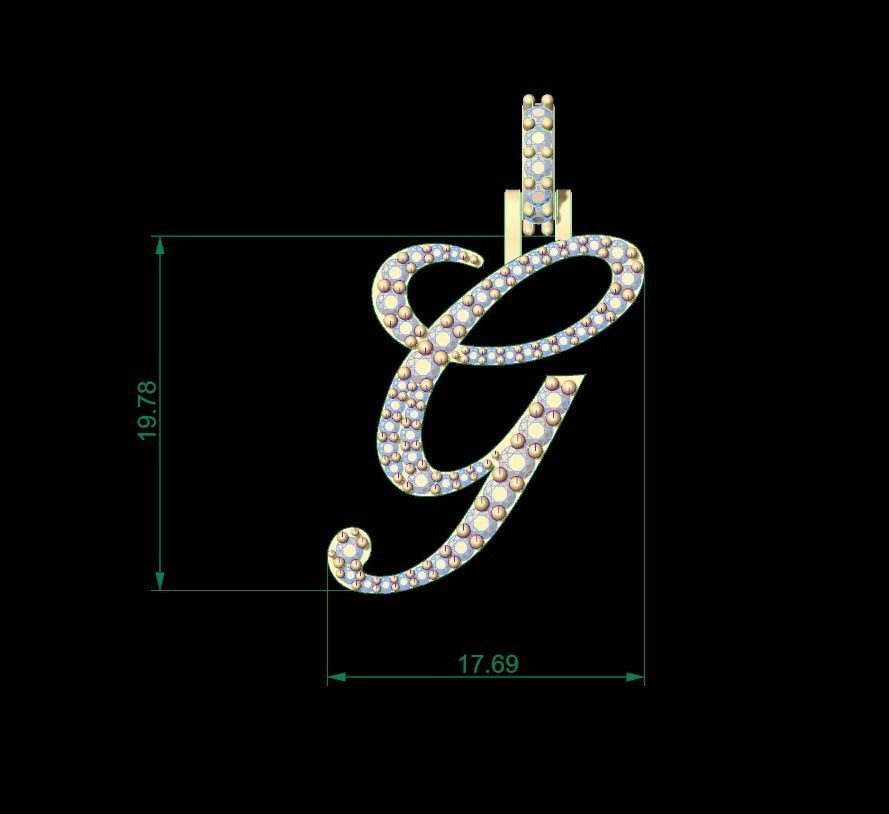 Initial Letters Pendant G 3D print model_9