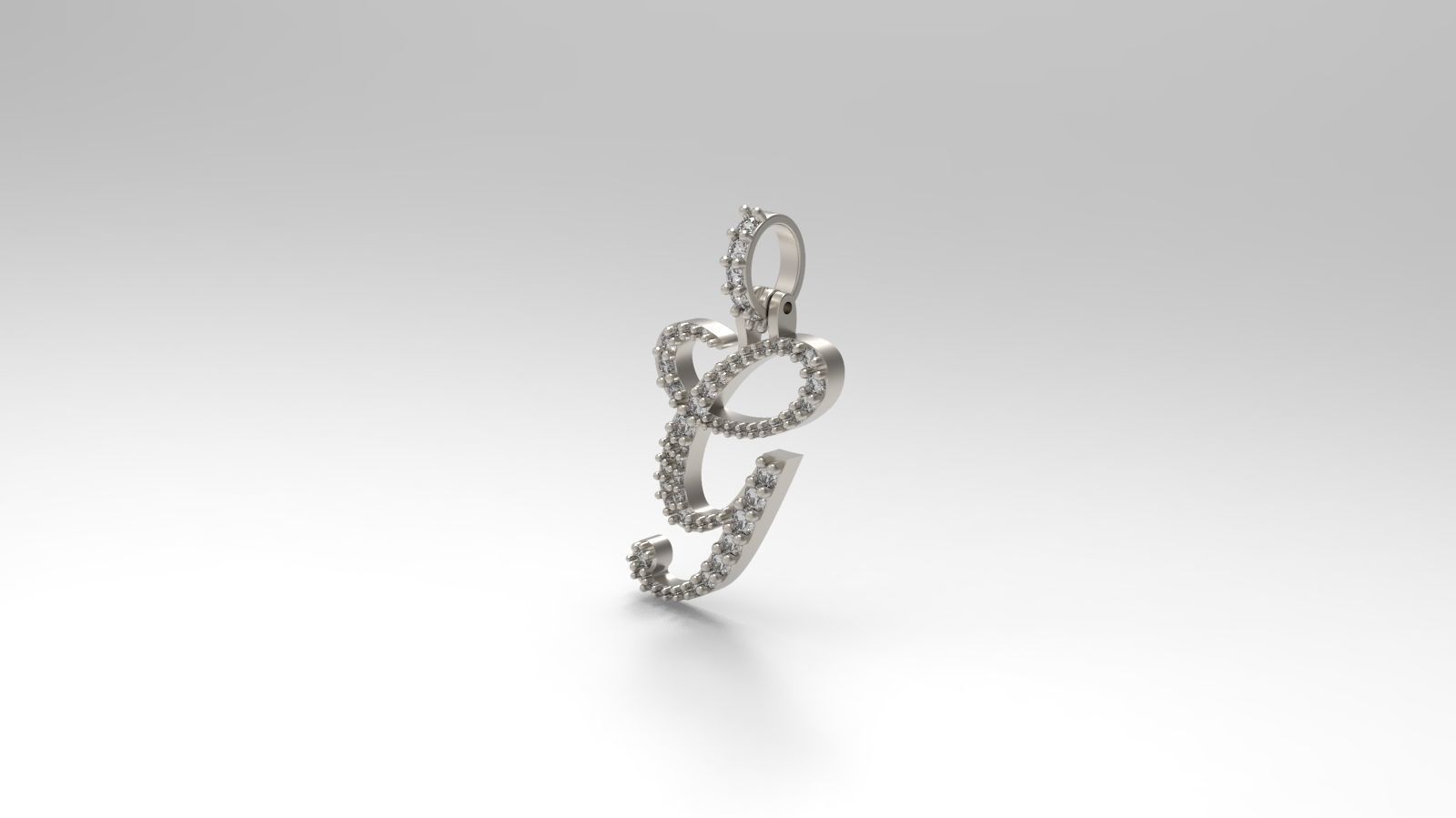 Initial Letters Pendant G 3D print model_2