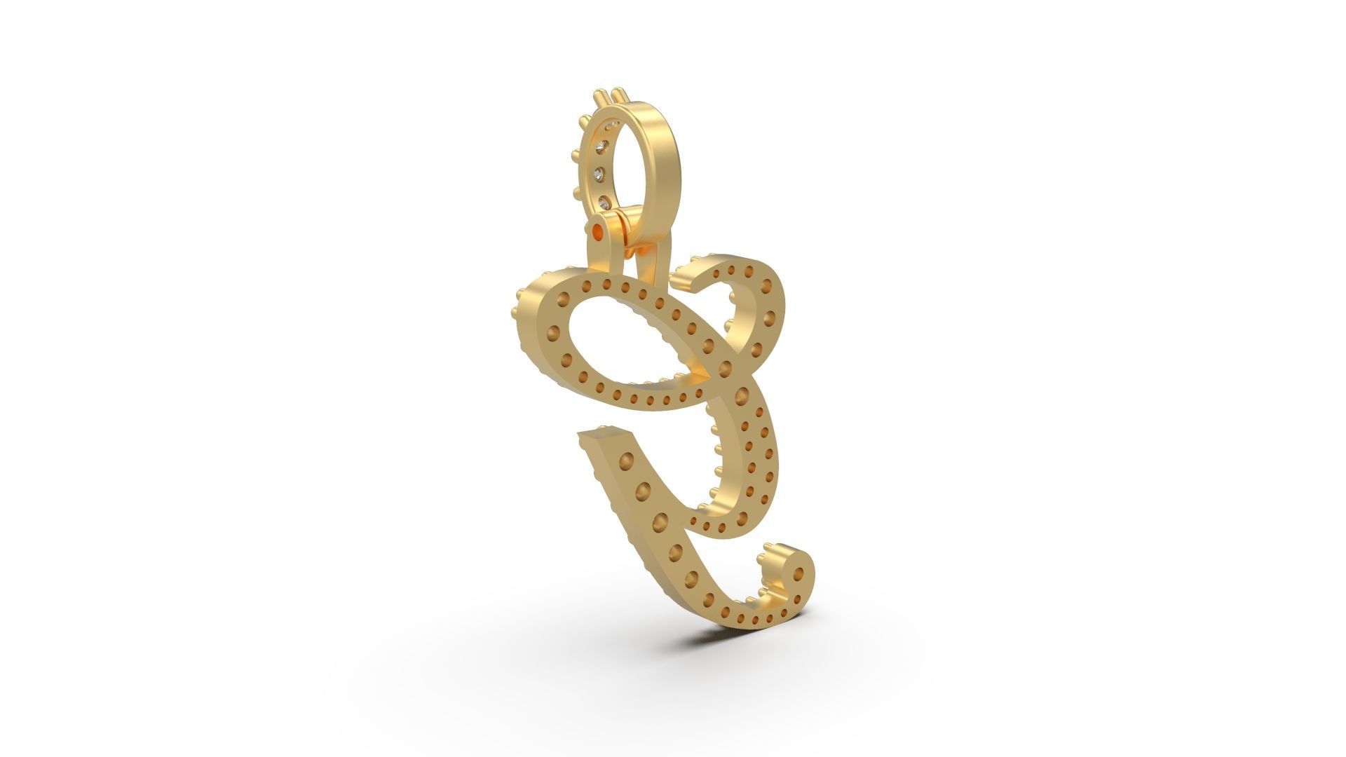 Initial Letters Pendant G 3D print model_5