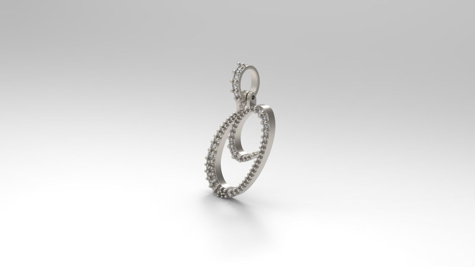 Initial Letters Pendant O 3D print model_1