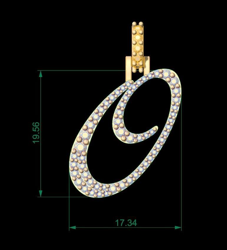 Initial Letters Pendant O 3D print model_10