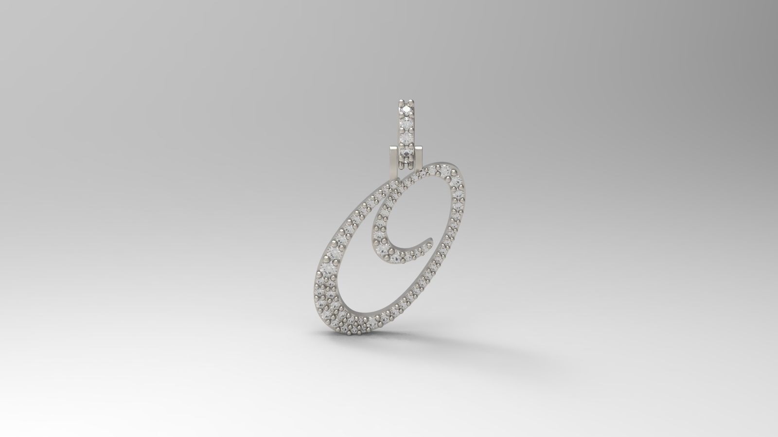 Initial Letters Pendant O 3D print model_2