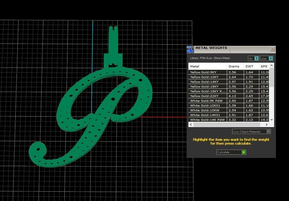 Initial Letters Pendant P 3D print model_9