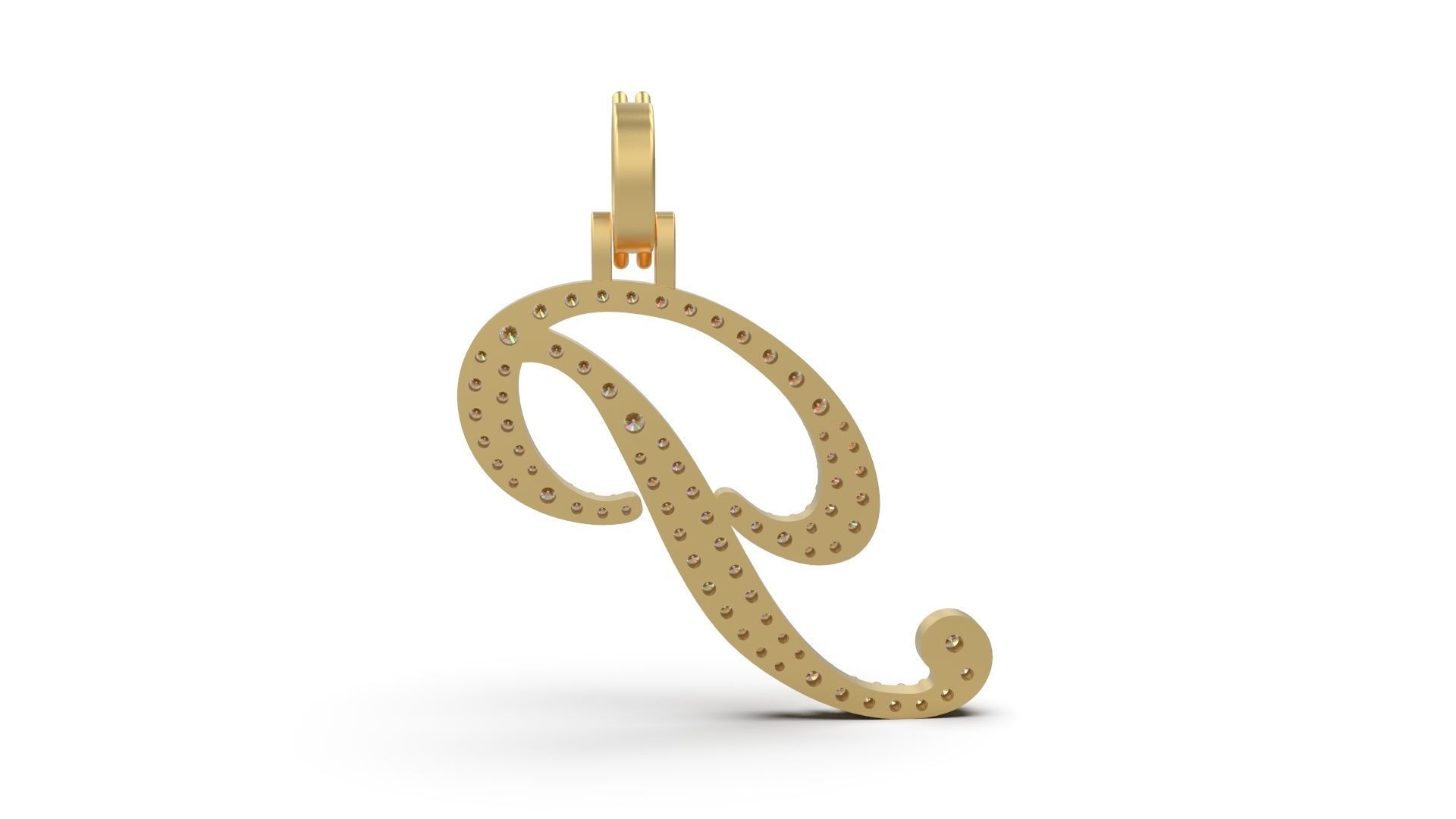 Initial Letters Pendant P 3D print model_6