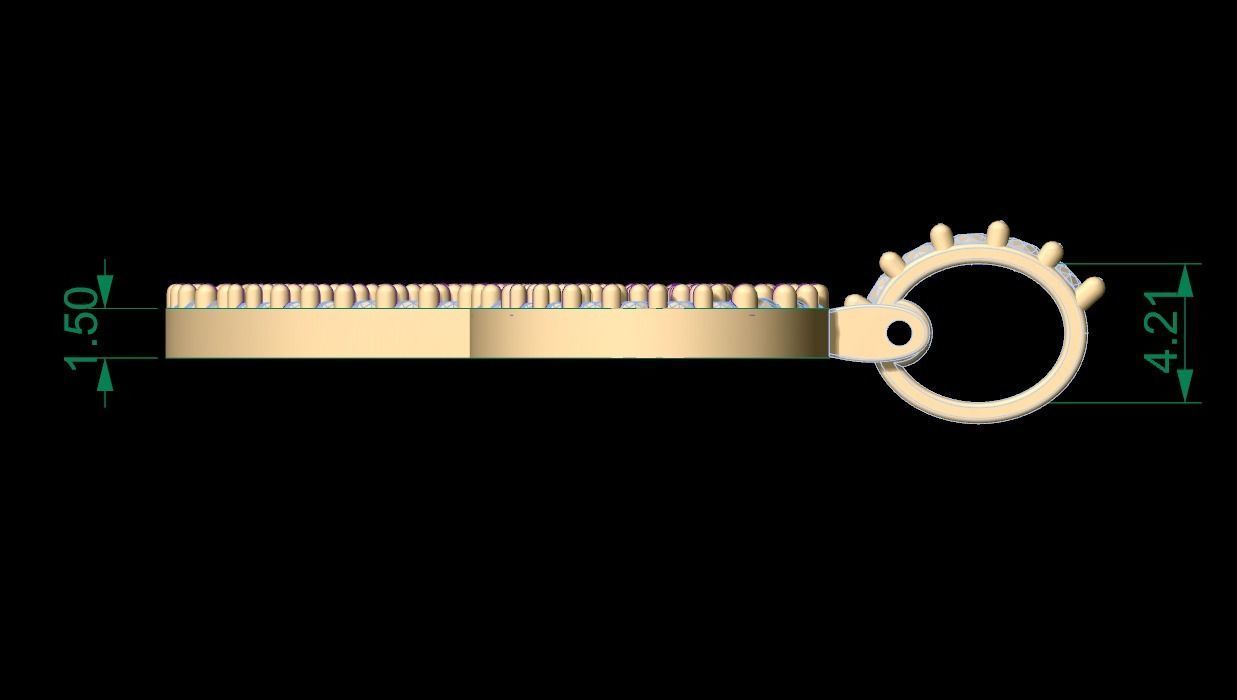 Initial Letters Pendant P 3D print model_8