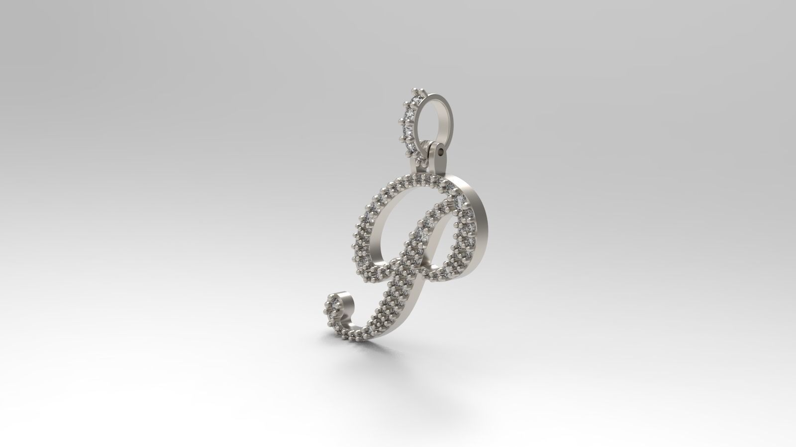 Initial Letters Pendant P 3D print model_1