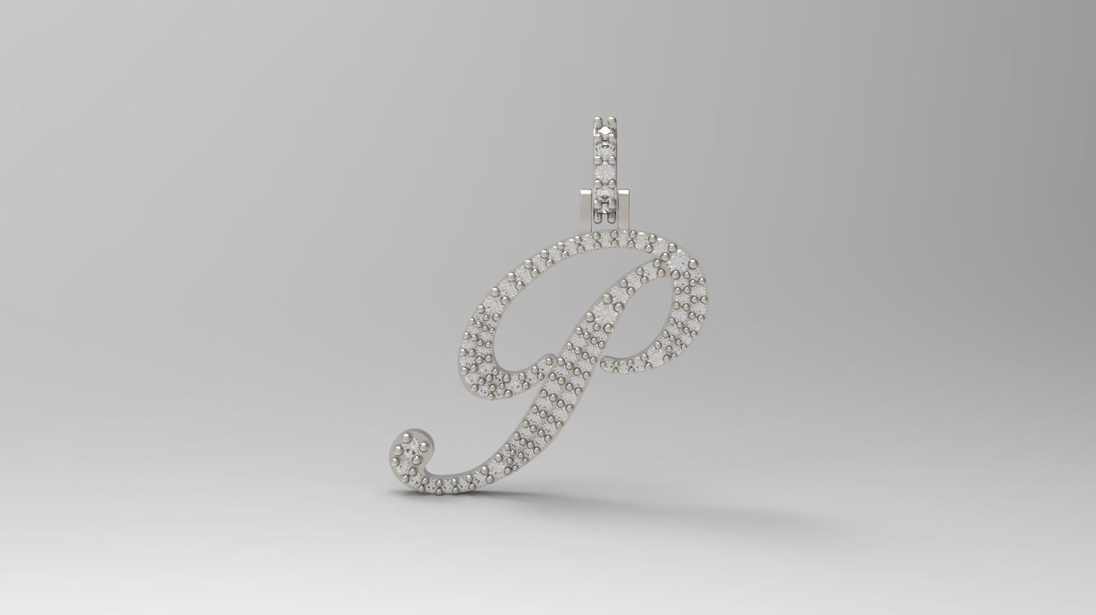 Initial Letters Pendant P 3D print model_2