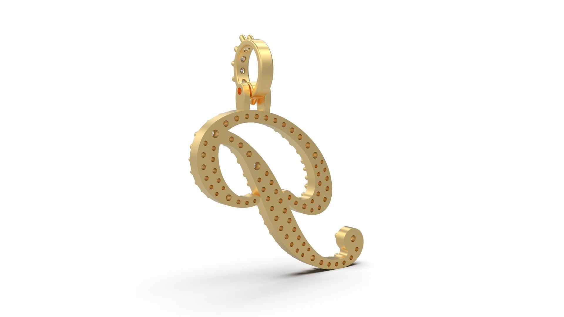 Initial Letters Pendant P 3D print model_5