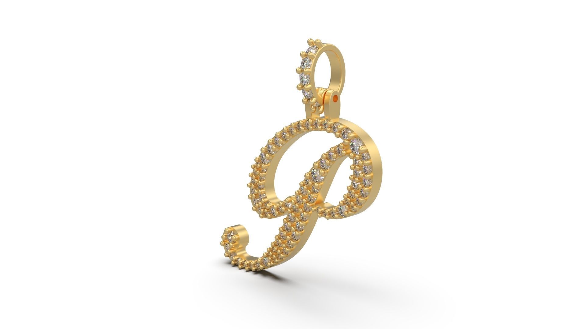Initial Letters Pendant P 3D print model_3